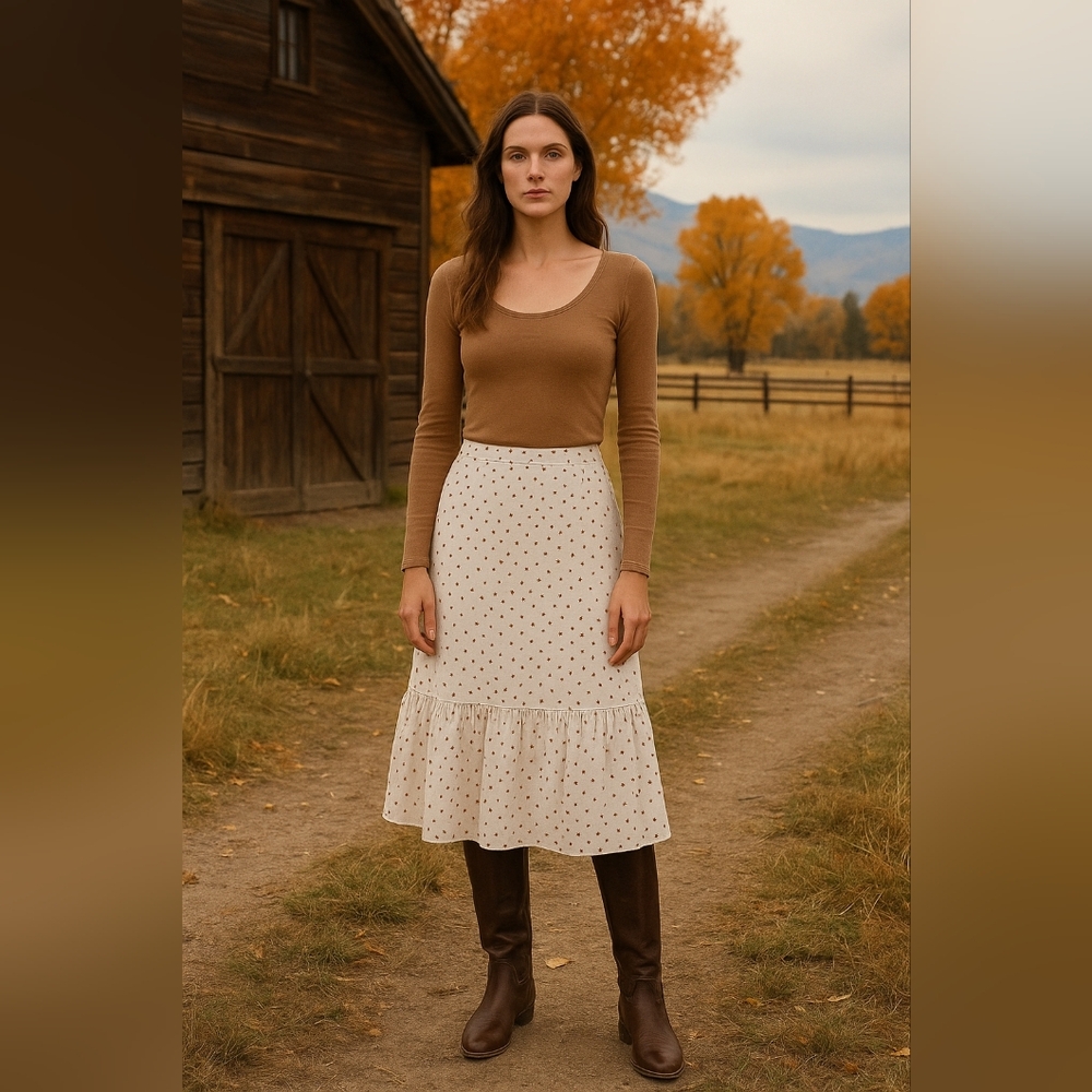 NWT Rockmount Ranch Wear Custom Western Skirt Desert Flower White Rainbow XS